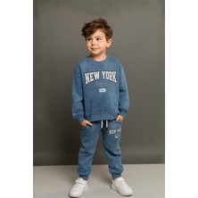 Turuncu Gardrop 5-14 Yaş New York Batik Desen Erkek Çocuk Takım Mavi
