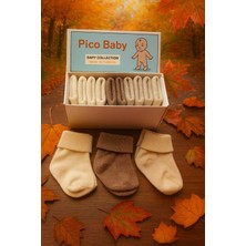 Pico Baby Organik Pamuk Unisex 5'li Kutulu Premium Yeni Doğan Bebek & Çocuk Çorabı