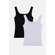 Kadın 2'li Kalın Askılı Likralı Atlet