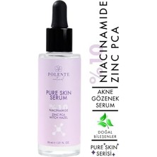 Polente Natural - Pure Skın Serum -%10 Niacinamide Akne, Siyah Nokta, Gözenek Karşıtı Serum (30 Ml)
