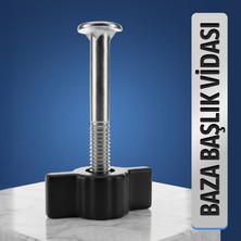 Badem10 Metal Baza Başlık Vidası 7 cm 5 16 Inç Siyah Kulplu Sağlam Aparatlı Mobilya Bağlantı Vidası