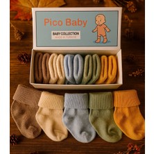 Pico Baby Organik Pamuk Unisex 5'li Kutulu Premium Yeni Doğan Bebek & Çocuk Çorabı