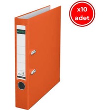 Meristanbul Leitz 180° Büro Klasörü, 10 Adet, Plastik, Dar, A4 Boyut, Turuncu