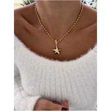Hercy Gold Charm Top Zincir Çelik Kolye | Paslanmaz Çelik Charm Kolye | Gold Zincir Kolye