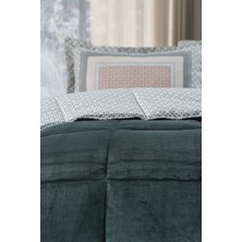 Doqu Home Venüs Next Tek Kişilik Yorgan Seti Pamuk 155x215 cm Yeşil Renkli Desenli