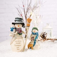 Pavilion The Birchhearts Forever Kardan Adam Figürü ile Köpekler, 11,4 cm Beyaz