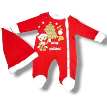 Minitex Yılbaşı Temalı Şapkalı Bebek Tulum