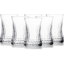 6’lı Kristal Desenli Cam Çay Bardağı Seti – 160 ml Ince Belli Modern Tasarım – Dayanıklı Cam Bardak – Şık ve Zarif Sunum Için Çay ve Kahve Bardağı