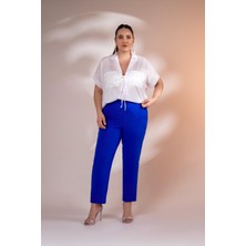 Roxxlen Büyük Beden 122210 Kaşha Pantolon Saks