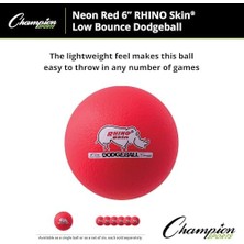 (6.3" - Neon Red) - Sports 15CM Rhino Skin & Foam Core Low Bounce Dodgeball Ball - Neon Red