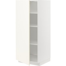 Hobiurun Mutfak boy dolabı, VALLSTENA beyaz, 60x60x140 cm, 1 kapaklı ve 2 raflı
