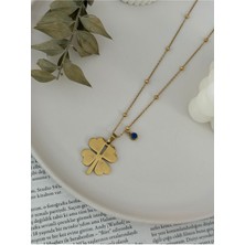 Hercy 4 Yapraklı Yonca Uzun Arpa 316L Paslanmaz Çelik Zincir (45 Cm)