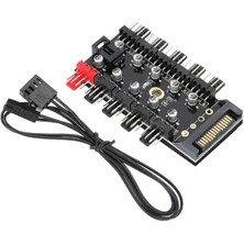 8849 10 Port Fan Power Sata Güç Switch Pwm Çoklayıcı, Sata Power 10 Port Soğutma Fan Splitter Hub, Pc Bilgisayar Soğutma Sistemi Için Kullanılır.