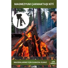 Letsii Kamp ve Doğa Yürüyüşü Magnezyum Çakmaktaşı Ateş Başlatma Kiti Düdüklü