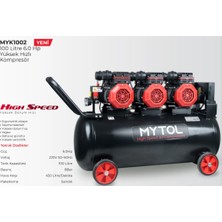 Mytol 100 Lt 6 Hp Yüksek Hızlı Hava Kompresörü