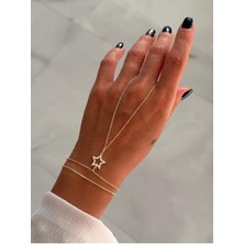 Hercy Zirkon Taşlı 14K Altın Kaplama Yıldız Şahmeran | Renk Atmaz Şahmeran Bileklik