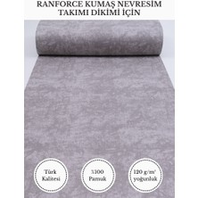 Fabricstown Ranforce Kumaş Nevresim Dikimi Için – %100 Pamuk, 240 cm × 100 Cm, Mermer Desen