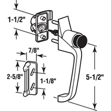 K 5082 Siyah Düğme Mandalı 1-1/2 Inç Delik Merkezi (1 Set)