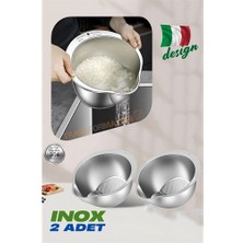 Bi Dünya Shop Hsnet Inox Süzgeç Pirinç Makarna Salata Süzgeci 304 Paslanmaz Çelik 2 Adet - UD001X-51L3R4
