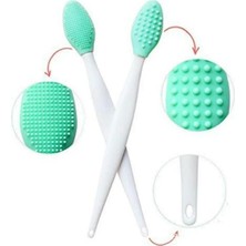 4 Adet Yüz Temizleme ve Siyah Nokta Fırçası, Siyah Nokta Temizleme, Çift Taraflı, Silikon Başlıklı, Çilek Görünümü Giderme Mavi,