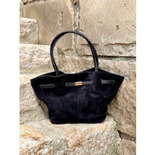 Blackbird Luxe Storm Hakiki Deri Süet Kadın El ve Omuz Çantası