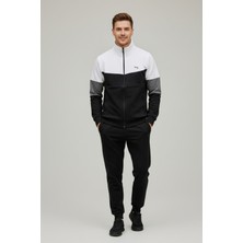 Remsa Erkek Pamuklu Fermuarlı Eşofman Takımı 8023 Siyah