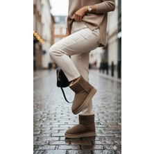 Pierre Cardin Baskılı Kadın Uzun Içi Peluş Süet Vizon Yüksek Taban Günlük Bot 55393