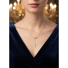 Zarene Silver Kanatlı Damla Kelebek Kolye 925 Ayar Gümüş
