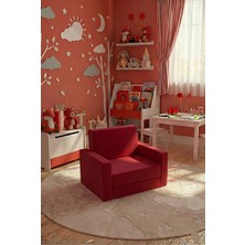 Lensa Home Çocuk Koltuğu Komple Sünger Katlanabilir Yataklı (0-4 Yaş) Döşemelik Kırmızı Kumaş