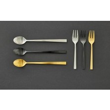 Macchiato Kaşığı, Kahve Içeceği Için Paslanmaz Çelikten Uzun Kaşık, Uzunluk 20 Cm, 4 Adet, Pirinç Rengi