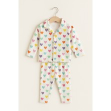 Selvira Çok Renkli Bebek Pijama Takımı - %100 Pamuk Düğmeli Uzun Kollu Kız/erkek Çocuk Seti