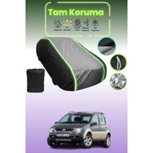 Dokaca Neo Siyah_gri_siyah Neon Fitilli Fiat Panda 4x4 2003 - 2012 Uyumlu Koruma Örtüsü Araba Brandası