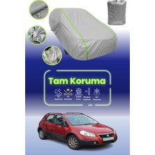 Dokaca Neo Gri Neon Fitilli Fiat Sedici 2006 - 2009 Uyumlu Oto Branda Araba Brandası Koruma Örtüsü