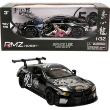 1:32 Sesli ve Işıklı Rmz Hobby Bruce Lee Serisi Die Cast Çek Bırak Model Araba - Siyah Bmw M8 Gte