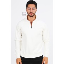 Moda Yarım Fermuarlı Dik Yaka Sweatshirt
