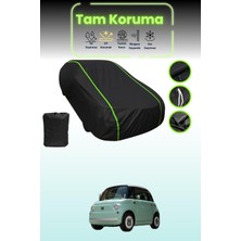 Dokaca Neo Siyah Neon Fitilli Fiat Topolino Uyumlu Oto Branda Araba Brandası Koruma Örtüsü