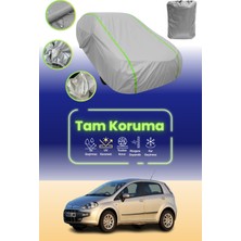 Dokaca Neo Gri Neon Fitilli Fiat Punto Evo 5 Kapılı 2009 - 2012 Uyumlu Araba Brandası Koruma Örtüsü