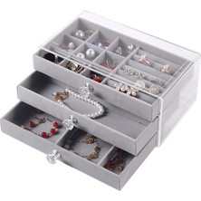 Şeker Ofisi Akrilik Takı Organizatörü Kadife Çekmeceli – Takı, Aksesuar, Küpe, Yüzük Için Çok Amaçlı Dikdörtgen Saklama Kutusu