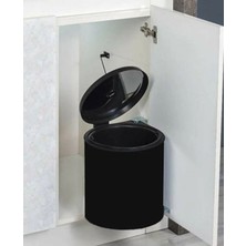 Begin Power Dolap Içi Otomatik Kapak Çöp Kovası 11 Litre Mutfak Krom Çöp Kovası Siyah