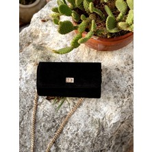 Blackbird Luxe Noir Hakiki Deri Süet Kadın El ve Omuz Çantası