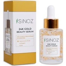 Sinoz 30 ml Kırışıklık Karşıtı Serum 24K Altın Parçacıkları ile Cilt İçin Yoğun Nem ve Elastikiyet