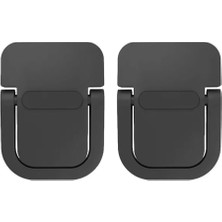 Metal 2 Adet 5mm 3m Yapışkanlı Katlanabilir Ultra Mini Laptop Standı,portatif Taşınabilir Siyah