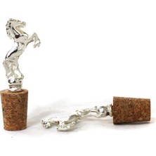 Gümüş At Figürlü 2 Adet Mantar Tıpa - Şarap Yağdanlık Şişe