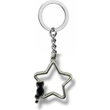 Herşey Nota Star Yıldız Kedi Figürlü  Unisex Anahtarlık – Geceyle Bütünleşen Güç