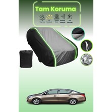 Dokaca Neo Siyah_gri_siyah Neon Fitilli Nissan Sunny 2010 - 2021 Uyumlu Koruma Örtüsü Araba Brandası