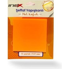 Belirtilmemiş Inox Şeffaf Yapışkanlı Not Kağıdı 75X75 Turuncu 50'li