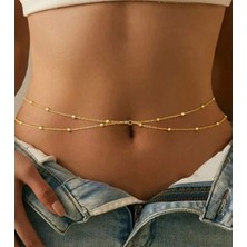 M Miel Kadın Kararmaz Çelik Bel Zinciri Top Detay