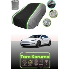 Dokaca Neo Gri.siyah.gri Neon Fitilli Tesla Model Y Uyumlu Araba Brandası Koruma Örtüsü
