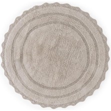 Setabianca Eloura Anna Yuvarlak Banyo Paspası Bej 95×95 cm %100 Pamuk