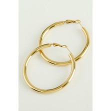 Pazarois Gold Renk Boru Model Halka Küpe
